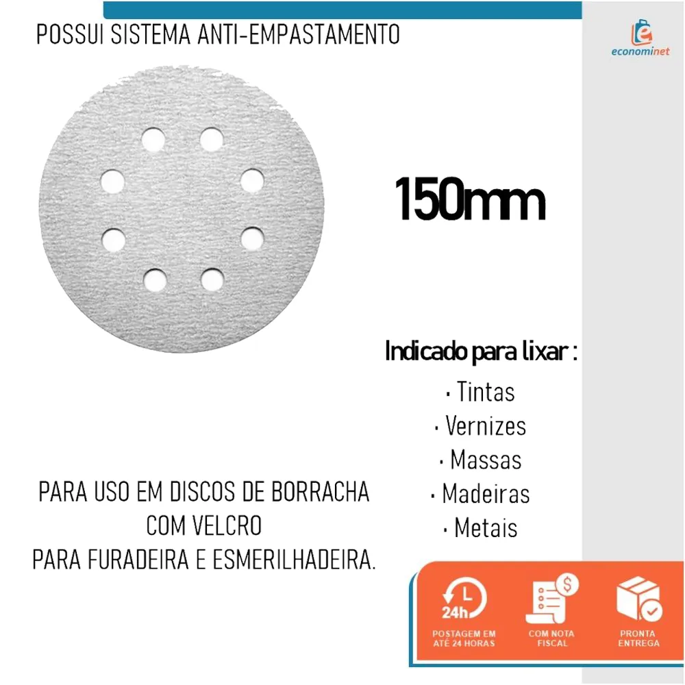 DISCO P/ LIXA 40 BRANCO 150MM