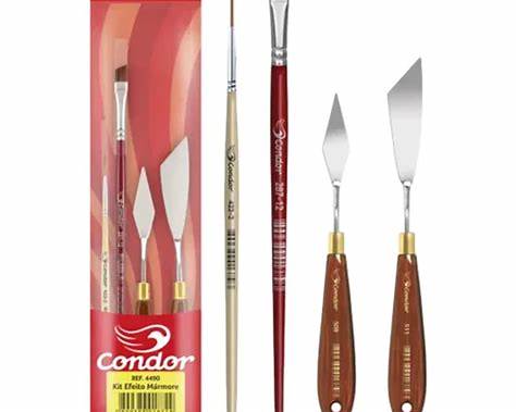 CONDOR - 4490 KIT EFEITO MARMORE PINCEL+ESP.